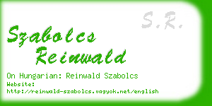 szabolcs reinwald business card